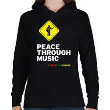 PRINTFASHION playin - Női kapucnis pulóver - Fekete női pulóver, kardigán