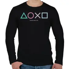 PRINTFASHION Playstation - Férfi hosszú ujjú póló - Fekete férfi póló
