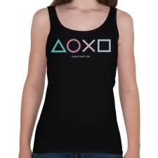 PRINTFASHION Playstation - Női atléta - Fekete női trikó