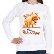 PRINTFASHION please make me happy - Női pulóver - Fehér női pulóver, kardigán