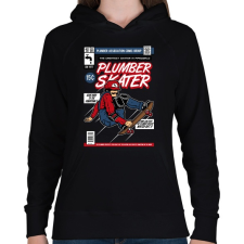 PRINTFASHION Plumber Skater - Női kapucnis pulóver - Fekete női pulóver, kardigán