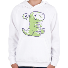 PRINTFASHION Plüss dínó - Gyerek kapucnis pulóver - Fehér gyerek pulóver, kardigán