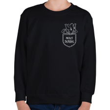 PRINTFASHION Pocket demons - Gyerek pulóver - Fekete gyerek pulóver, kardigán