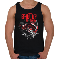 PRINTFASHION Pofa be és pecázz! - Férfi atléta - Fekete atléta, trikó