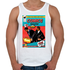 PRINTFASHION Pofonosztó comics - Férfi atléta - Fehér atléta, trikó