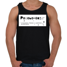 PRINTFASHION Pogonofóbia - Férfi atléta - Fekete