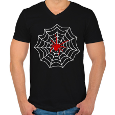 PRINTFASHION pók - Férfi V-nyakú póló - Fekete férfi póló