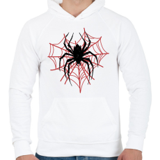 PRINTFASHION Pók szív alakú hálóval - Férfi kapucnis pulóver - Fehér