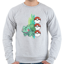PRINTFASHION pokemon bulbasaur - Férfi pulóver - Sport szürke férfi pulóver, kardigán