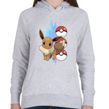 PRINTFASHION pokemon eevee - Női kapucnis pulóver - Sport szürke női pulóver, kardigán