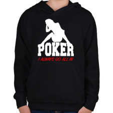 PRINTFASHION Póker all in - Gyerek kapucnis pulóver - Fekete gyerek pulóver, kardigán