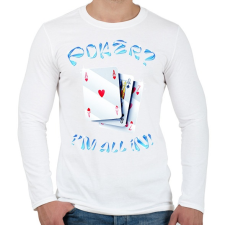 PRINTFASHION Póker - Férfi hosszú ujjú póló - Fehér férfi póló