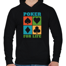 PRINTFASHION Poker - Férfi kapucnis pulóver - Fekete férfi pulóver, kardigán