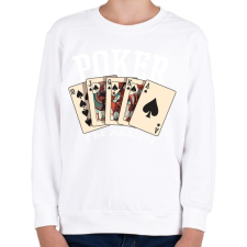 PRINTFASHION Póker - Gyerek pulóver - Fehér gyerek pulóver, kardigán