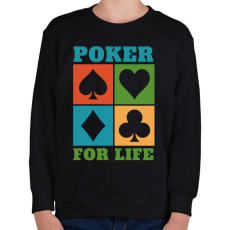 PRINTFASHION Poker - Gyerek pulóver - Fekete