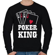 PRINTFASHION Póker king - Férfi pulóver - Fekete férfi pulóver, kardigán
