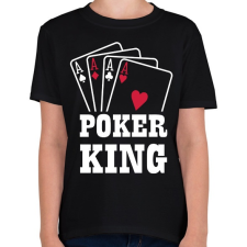 PRINTFASHION Póker king - Gyerek póló - Fekete gyerek póló