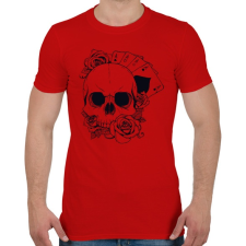 PRINTFASHION Póker koponya - Férfi póló - Piros férfi póló