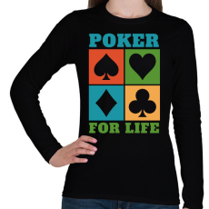 PRINTFASHION Poker - Női hosszú ujjú póló - Fekete