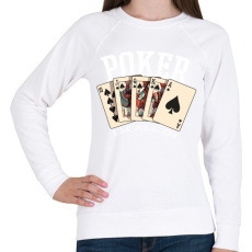 PRINTFASHION Póker - Női pulóver - Fehér