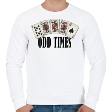 PRINTFASHION Póker Royal flush - odd times - tökéletes pillanatok - Férfi pulóver - Fehér férfi pulóver, kardigán