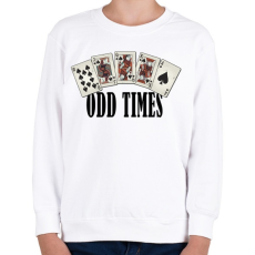 PRINTFASHION Póker Royal flush - odd times - tökéletes pillanatok - Gyerek pulóver - Fehér