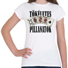 PRINTFASHION Póker Royal flush - tökéletes pillanatok - Női póló - Fehér
