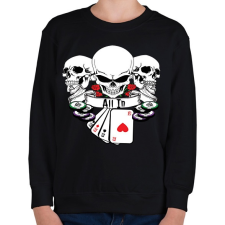 PRINTFASHION Poker Skulls - Gyerek pulóver - Fekete gyerek pulóver, kardigán