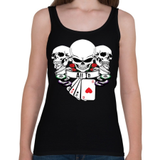 PRINTFASHION Poker Skulls - Női atléta - Fekete női trikó