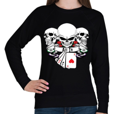 PRINTFASHION Poker Skulls - Női pulóver - Fekete női pulóver, kardigán