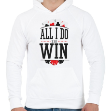 PRINTFASHION Pókerezés - Férfi kapucnis pulóver - Fehér