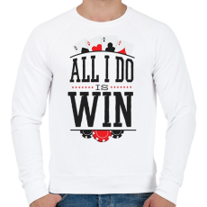 PRINTFASHION Pókerezés - Férfi pulóver - Fehér