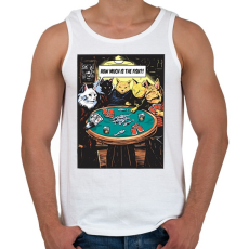 PRINTFASHION Pókerező macskák - Férfi atléta - Fehér