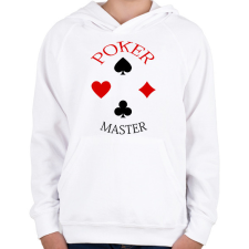 PRINTFASHION pokermaster_1 - Gyerek kapucnis pulóver - Fehér gyerek pulóver, kardigán
