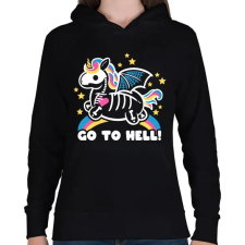 PRINTFASHION Pokolba - Női kapucnis pulóver - Fekete női pulóver, kardigán