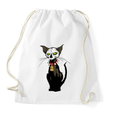 PRINTFASHION Pokoli cica - Sportzsák, Tornazsák - Fehér tornazsák