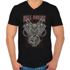 PRINTFASHION Pokoli motor - Férfi V-nyakú póló - Fekete