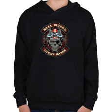 PRINTFASHION Pokoli motoros - Gyerek kapucnis pulóver - Fekete
