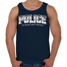 PRINTFASHION Police felirat - Férfi atléta - Sötétkék