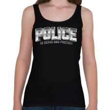PRINTFASHION Police felirat - Női atléta - Fekete női trikó