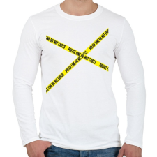 PRINTFASHION police-line - Férfi hosszú ujjú póló - Fehér férfi póló