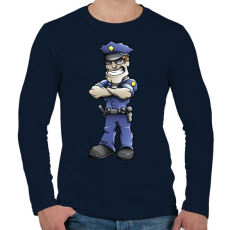 PRINTFASHION Policeman - Férfi hosszú ujjú póló - Sötétkék