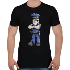 PRINTFASHION Policeman - Férfi póló - Fekete férfi póló