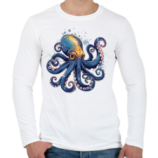 PRINTFASHION Polip  - Férfi hosszú ujjú póló - Fehér férfi póló