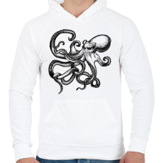 PRINTFASHION polip - Férfi kapucnis pulóver - Fehér