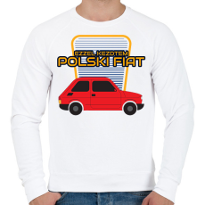 PRINTFASHION Polski Fiat - ezzel kezdtem - Férfi pulóver - Fehér