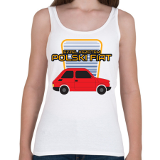 PRINTFASHION Polski Fiat - ezzel kezdtem - Női atléta - Fehér női trikó