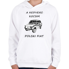 PRINTFASHION POLSKI FIAT - Gyerek kapucnis pulóver - Fehér