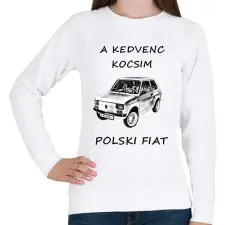 PRINTFASHION POLSKI FIAT - Női pulóver - Fehér női pulóver, kardigán