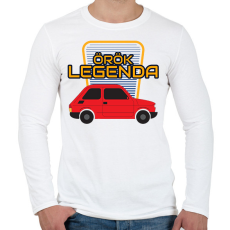 PRINTFASHION Polski Fiat Örök Legenda - Férfi hosszú ujjú póló - Fehér